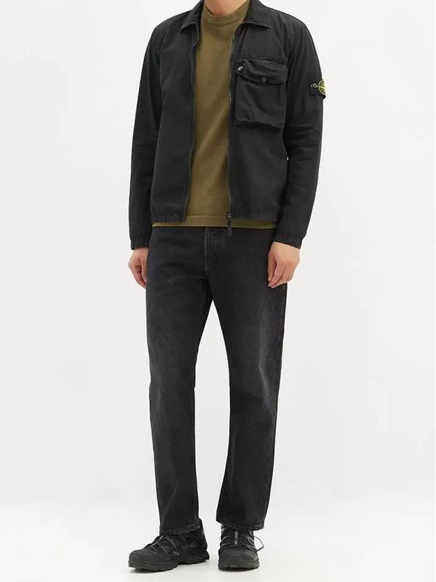 Stone Island Three Button Pocket Garment Dyed Cotton Zip Up Shirt Jacket Shirt - STONE ISLAND - BALAAN 2