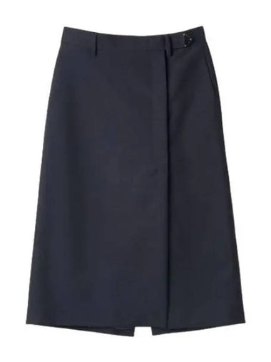 triangle logo midi skirt blue - PRADA - BALAAN 1