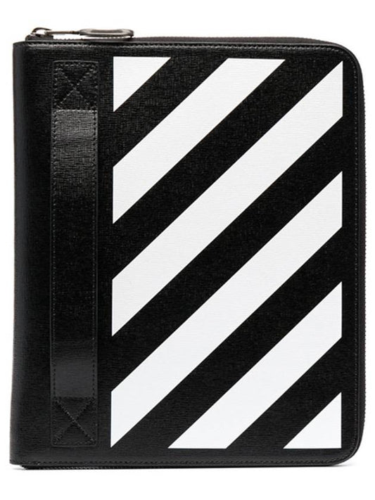 Diag Clutch Bag Black White - OFF WHITE - BALAAN 2