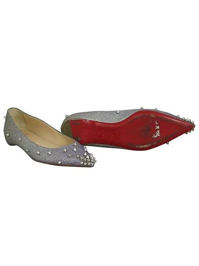 Multi glitter silver spike women s flat shoes - CHRISTIAN LOUBOUTIN - BALAAN 2