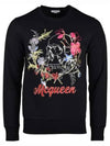 Men's Floral Embroidery Sweatshirt Black - ALEXANDER MCQUEEN - BALAAN 2