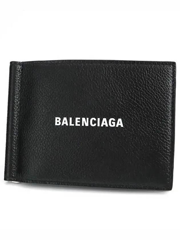 Grained Calfskin Bill Clip Bi-Fold Wallet Black - BALENCIAGA - BALAAN 2