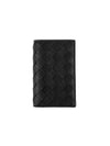 Intrecciato Passport Wallet Black - BOTTEGA VENETA - BALAAN.