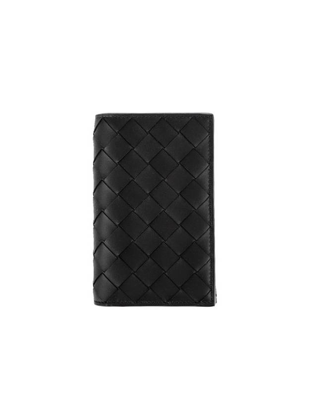 Intrecciato Passport Wallet Black - BOTTEGA VENETA - BALAAN.