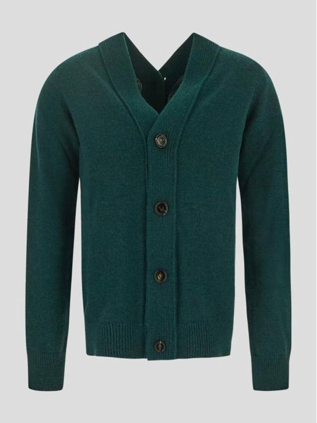 Double Button Cashmere Cardigan Green - BOTTEGA VENETA - BALAAN 4