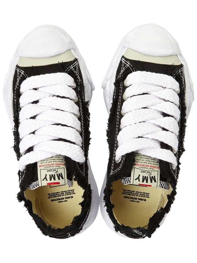 Hank OG Sole Canvas Low Top Sneakers Black - MAISON MIHARA YASUHIRO - BALAAN 3