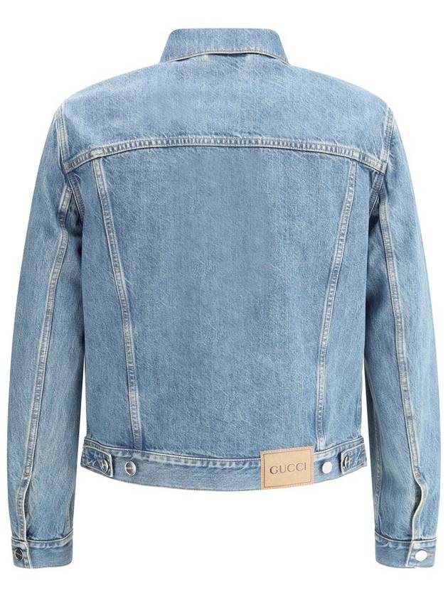 Laser Double G Denim Jacket Blue - GUCCI - BALAAN 3