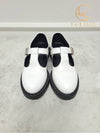 Used luxury goods Lewis It 36 5 White brushed leather Mary Jane T strap loafers - PRADA - BALAAN 5