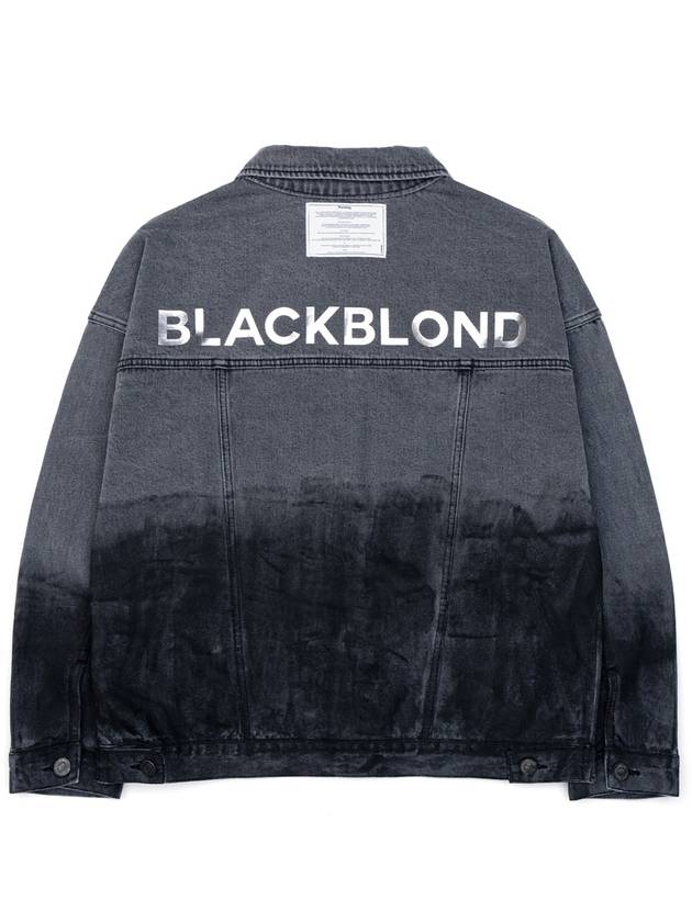 BBD Smoke Painted Custom Denim Jacket Dark Gray - BLACKBLOND - BALAAN 2