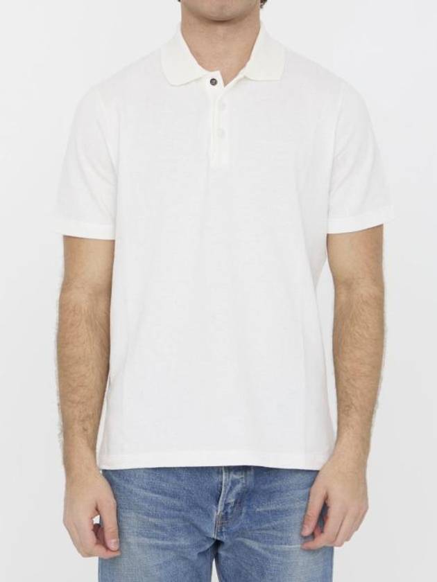 FF Pique Polo Shirt White - FENDI - BALAAN 1