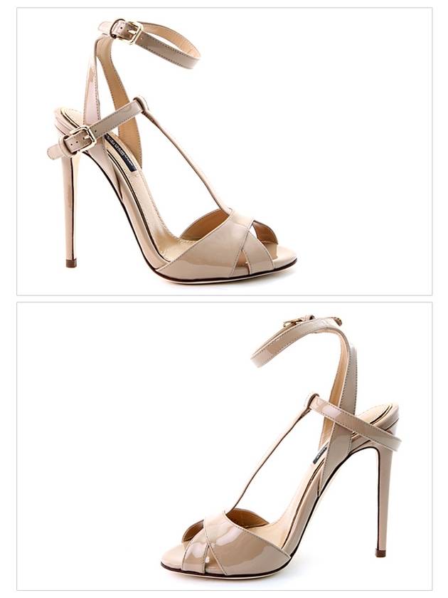 12cm Leather Sandal Heels Beige - DOLCE&GABBANA - BALAAN 4