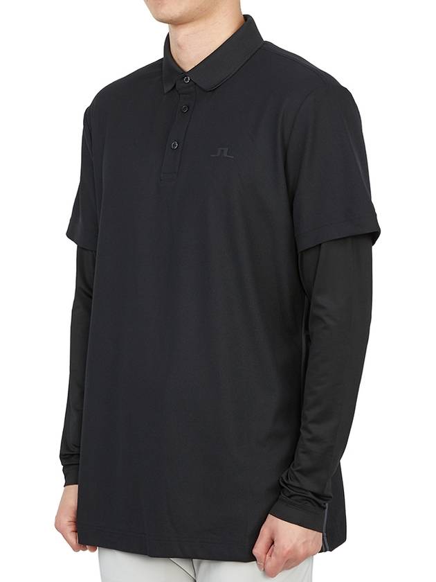 Liam Regular Fit Long Sleeve Polo Shirt Black - J.LINDEBERG - BALAAN 3