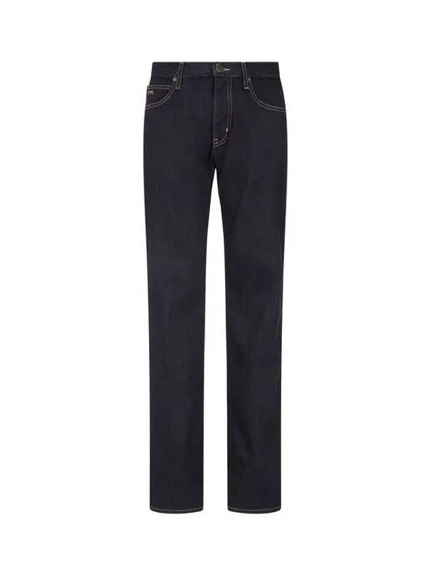 Men s Regular Fit Stitched Denim Pants Dark Indigo - EMPORIO ARMANI - BALAAN 1