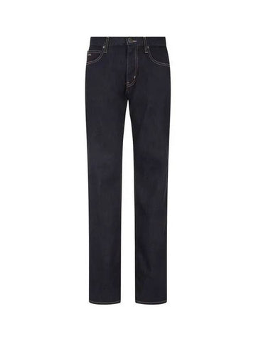 Men s Regular Fit Stitched Denim Pants Dark Indigo - EMPORIO ARMANI - BALAAN 1