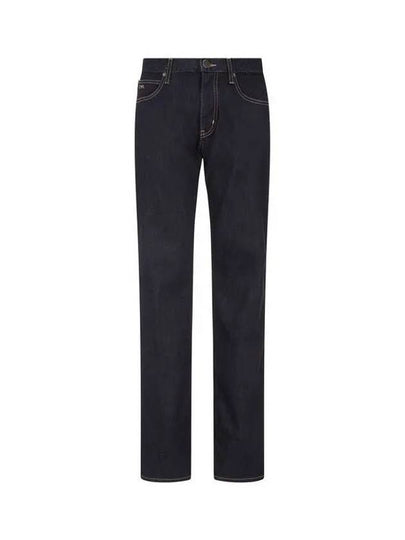 Men s Regular Fit Stitched Denim Pants Dark Indigo - EMPORIO ARMANI - BALAAN 1