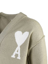 De Coeur Logo Wool Cardigan Green - AMI - BALAAN 6