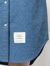 Women's Button Down Shirt Short Dress Blue - THOM BROWNE - BALAAN 6