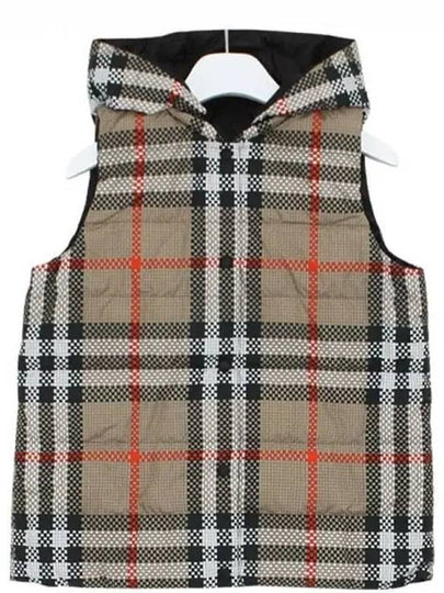 Vintage Check Reversible Hooded Padded Vest Beige - BURBERRY - BALAAN 2