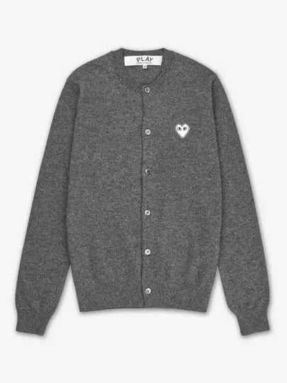 White Wappen Round Neck Wool Cardigan Charcoal - COMME DES GARCONS PLAY - BALAAN 2