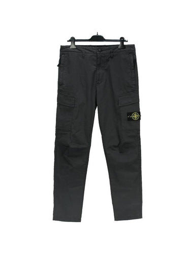 Men's Waffen Patch Straight Pants Charcoal - STONE ISLAND - BALAAN 1