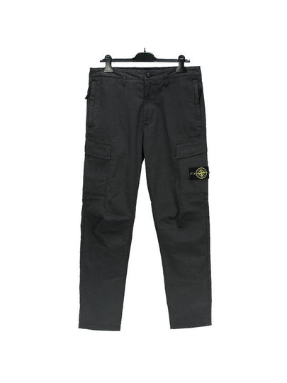 Men's Waffen Patch Straight Pants Charcoal - STONE ISLAND - BALAAN 2