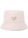 Re-Nylon Triangle Logo Bucket Hat Alabaster Pink - PRADA - BALAAN 3