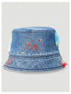 Embroidered Star Denim Bucket Hat Blue - MARNI - BALAAN 2