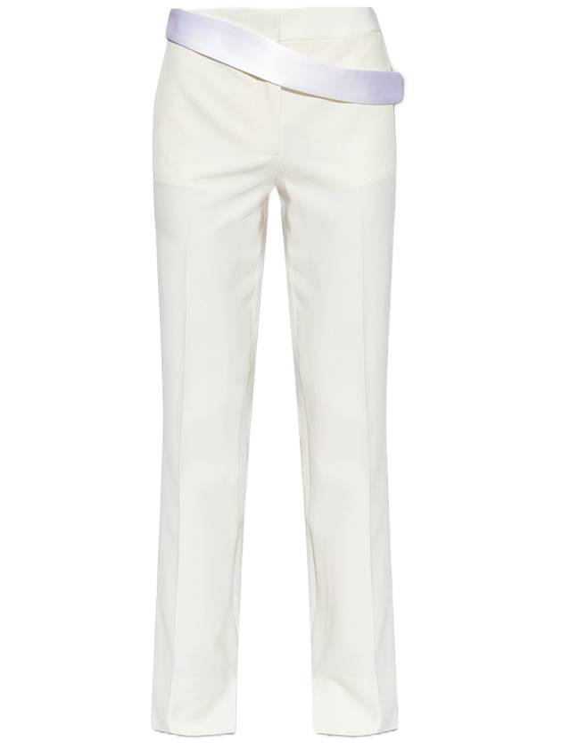 Women's Twill Dinner Straight Pants Cream - STELLA MCCARTNEY - BALAAN 1