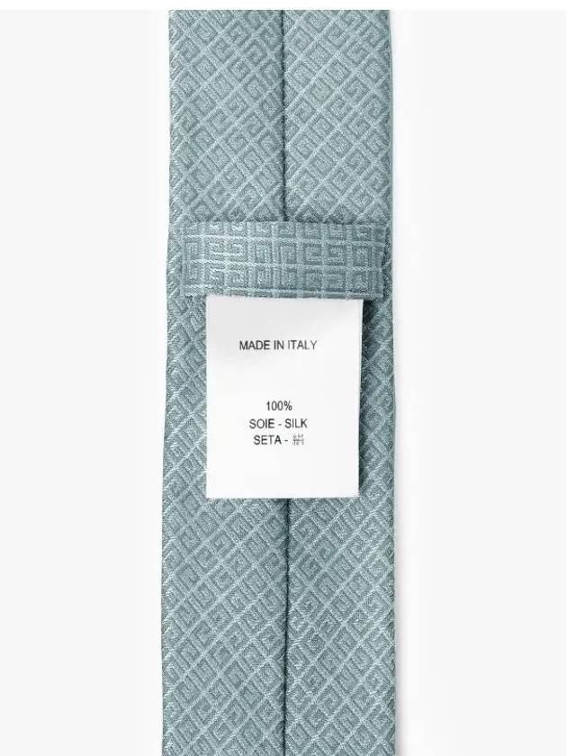 4G All Over Embroidered Logo Silk Tie Grey - GIVENCHY - BALAAN 4