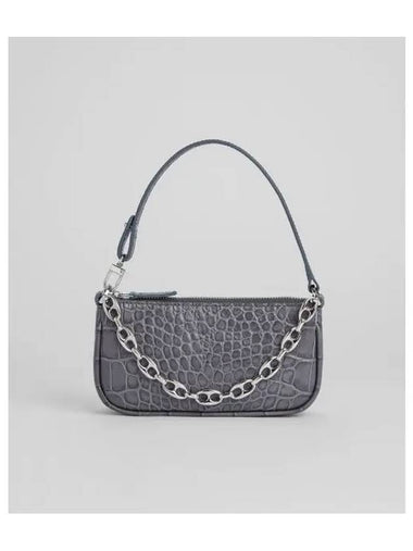 Rachel Croco Embossed Leather Mini Shoulder Bag Grey - BY FAR - BALAAN 1