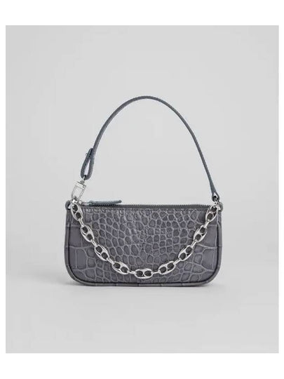 Rachel Croco Embossed Leather Mini Shoulder Bag Grey - BY FAR - BALAAN 2