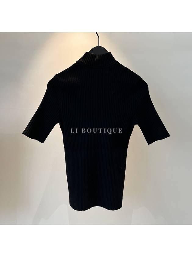 Reedition Knit Short Sleeve Turtle Neck Black - COURREGES - BALAAN 5