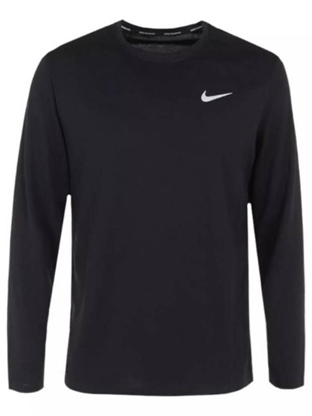 Miler Dri Fit UV Long Sleeve T-Shirt Black - NIKE - BALAAN 2