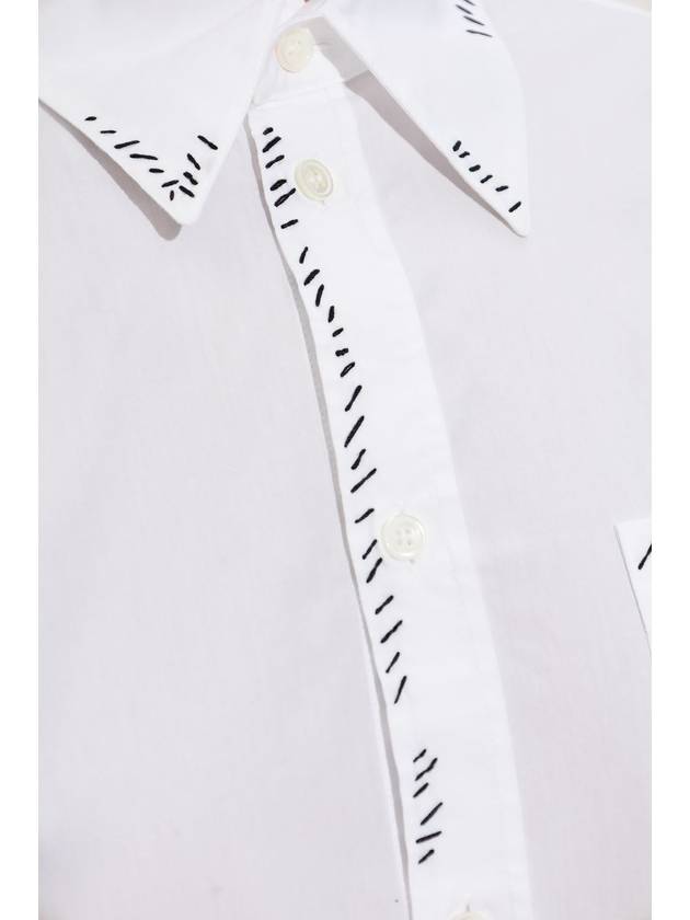 Women's Logo Embroidered Long Sleeve Shirt White - MARNI - BALAAN 6