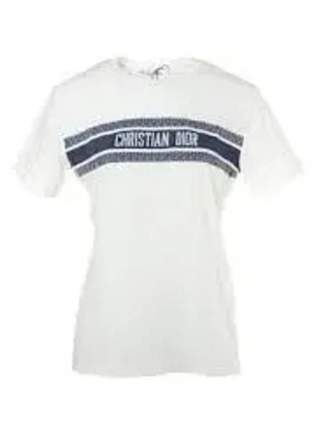 Embroidered Logo Cotton Short Sleeve T-Shirt White - DIOR - BALAAN 2