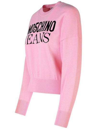 Moschino Jeans Pink Cotton Sweater - MOSCHINO - BALAAN 2