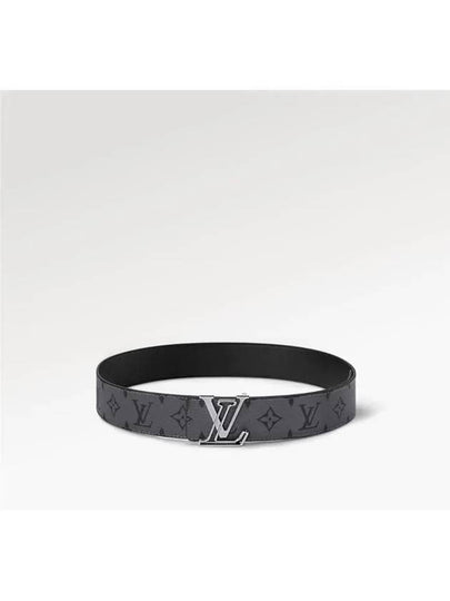 Men's LV Line 40MM Reversible Leather Belt Black Grey - LOUIS VUITTON - BALAAN 2