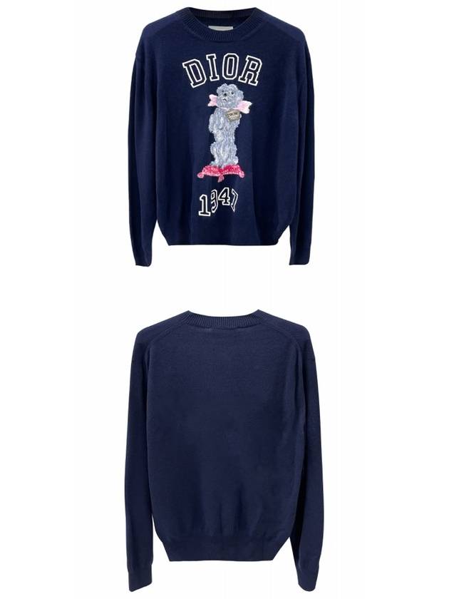 Bobby Cashmere Jacquard Knit Top Navy - DIOR - BALAAN 5