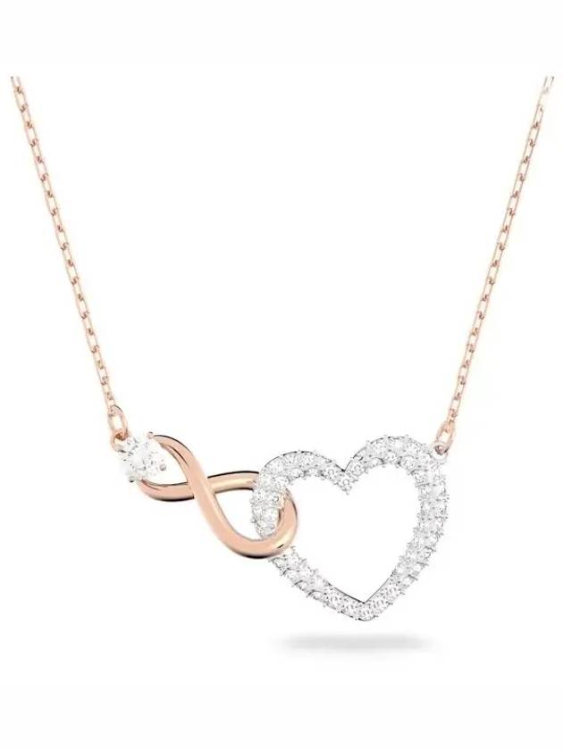 Hyperbola Infinity Heart Necklace Silver Rose Gold - SWAROVSKI - BALAAN 2