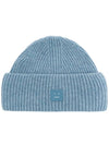 Small Face Logo Beanie Steel Blue - ACNE STUDIOS - BALAAN 2