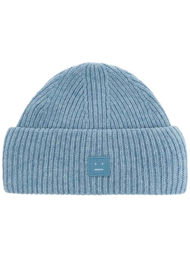 Small Face Logo Beanie Steel Blue - ACNE STUDIOS - BALAAN 3