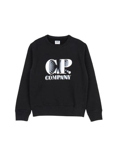 Kids logo print brushed sweatshirt black - CP COMPANY - BALAAN 2