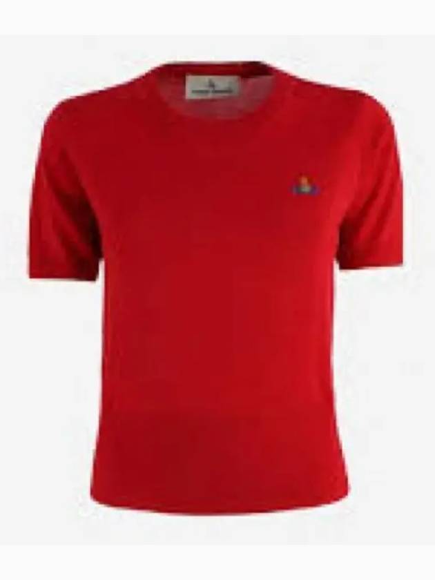 ORB Logo Short Sleeve Knit Top Red - VIVIENNE WESTWOOD - BALAAN 2