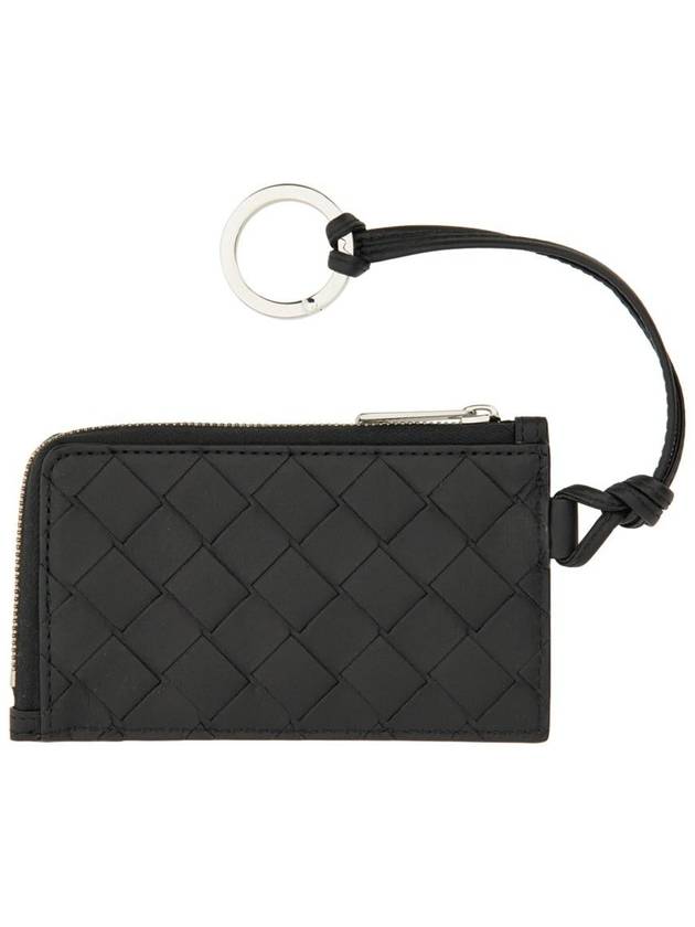 Intrecciato L Zipper Leather Card Wallet Black - BOTTEGA VENETA - BALAAN 3