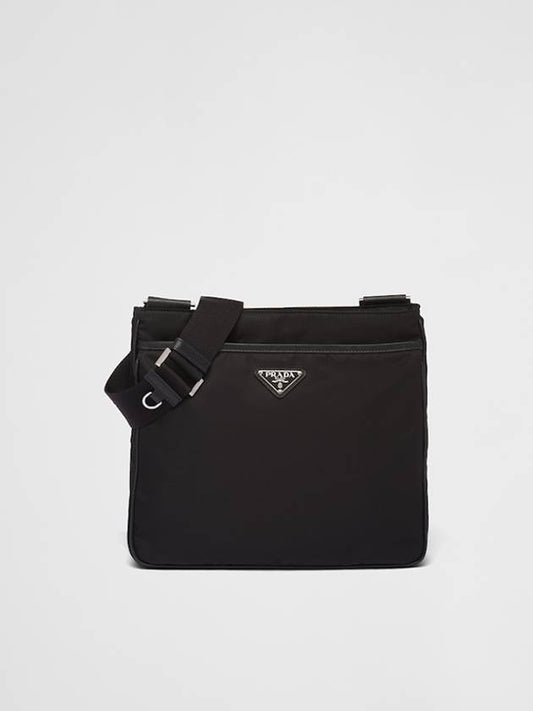 Triangle Logo Re-nylon Saffiano Leather Cross Bag Black - PRADA - BALAAN 2
