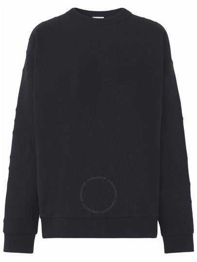 Men's Logo Embossed Cotton Sweatshirt Black - BURBERRY - BALAAN 2