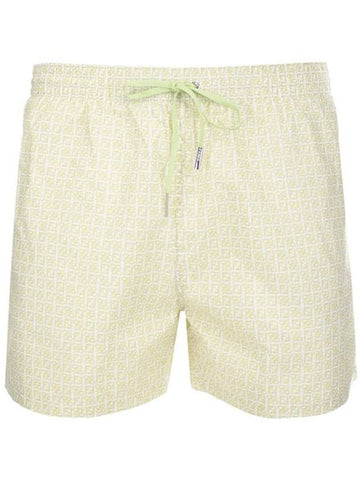 Allover FF Karligraphy Swim Shorts Green - FENDI - BALAAN 1