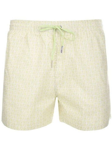 Allover FF Karligraphy Swim Shorts Green - FENDI - BALAAN 1