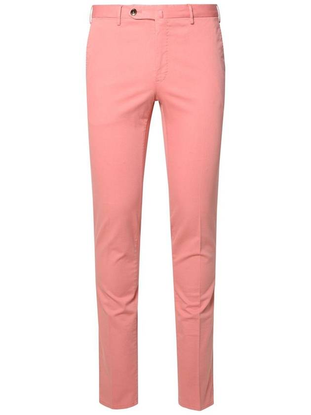 Pt01 'Superslim' Pink Cotton Blend Trousers - PT01 - BALAAN 1