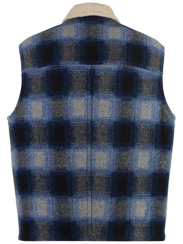 Kiraneo Plaid Check Shearling Vest Navy - ISABEL MARANT - BALAAN 3